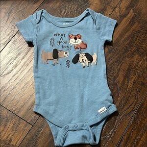 Blue Baby Onesie with Dog Print